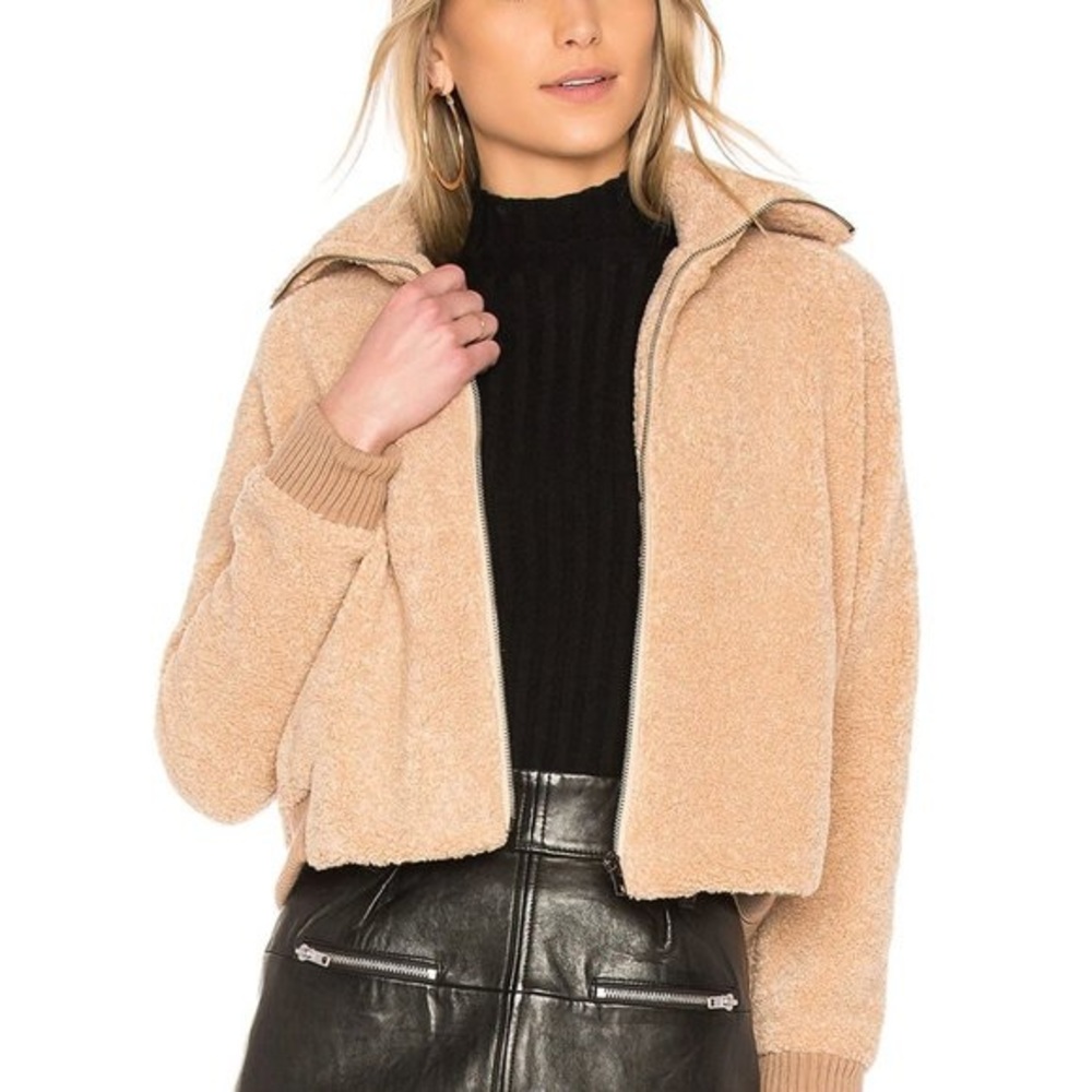 Line and Dot Victoria Sherpa Teddy Bomber Jacket